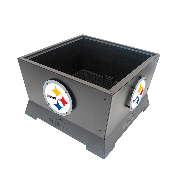 Official NFL Pittsburgh Steelers 28"  Square Mammoth Patio Smokeless Fire Pit Medallion Series