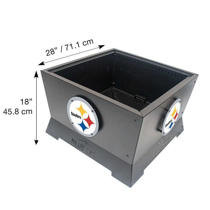 Official NFL Pittsburgh Steelers 28"  Square Mammoth Patio Smokeless Fire Pit Medallion Series